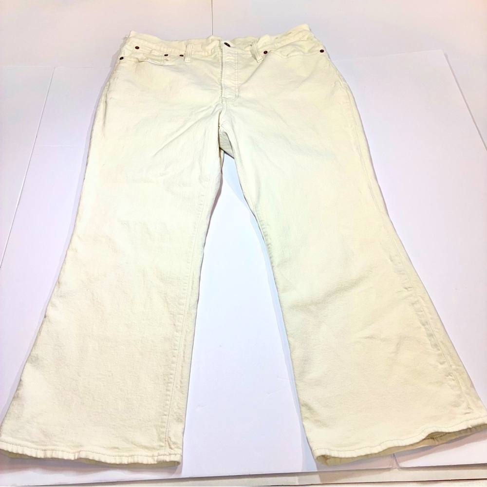 Madewell The Perfect Vintage Flare Crop Jean Cream Size 33